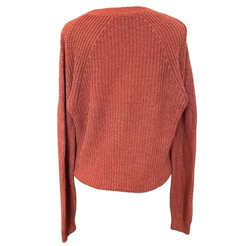 Sundance Sweater Size Small Pullover Orange Cotton Chunky Ribbon Detail Fall