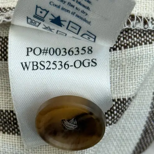 Faherty Women’s Sun Strider Linen Pant | Cocoa Grove Stripe | Medium Brown