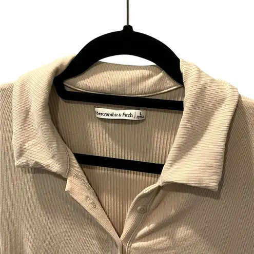 Abercrombie & Fitch  Beige Button-Down Dress Women’s Size Large Stretch