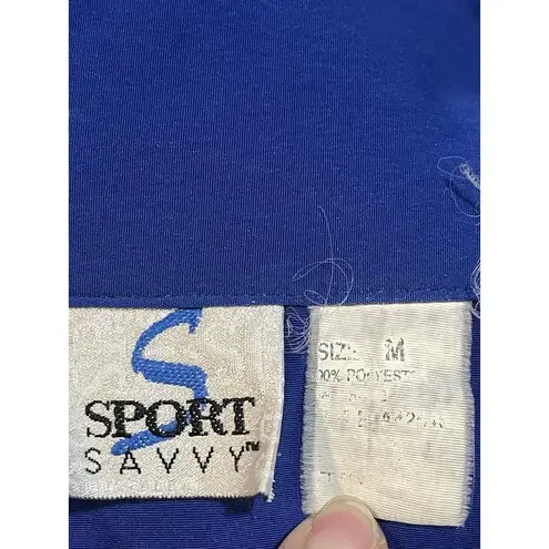 Savvy Sport Jacket M Windbreaker Blue Snowflakes Vintage D-300