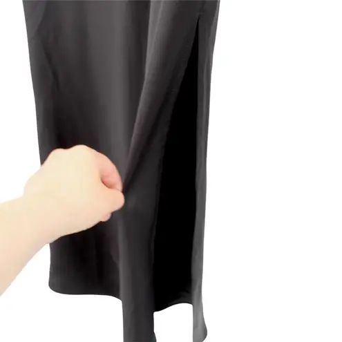 Glamorous New Kass Satin Maxi Skirt Side Slit Black NWT Size XS