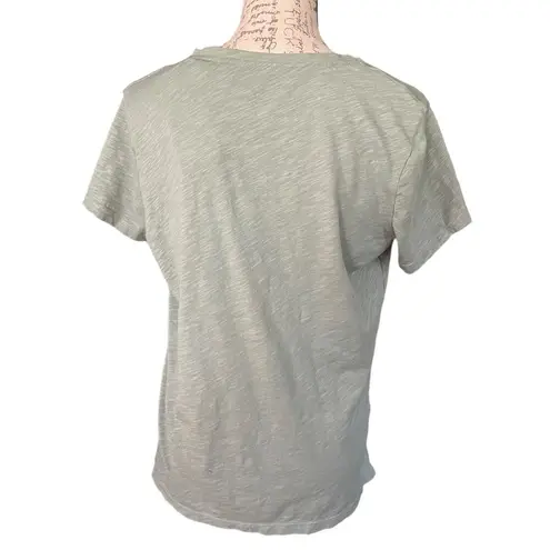 Felina  Heathered Green V Neck Short Sleeve Shirt Size Large