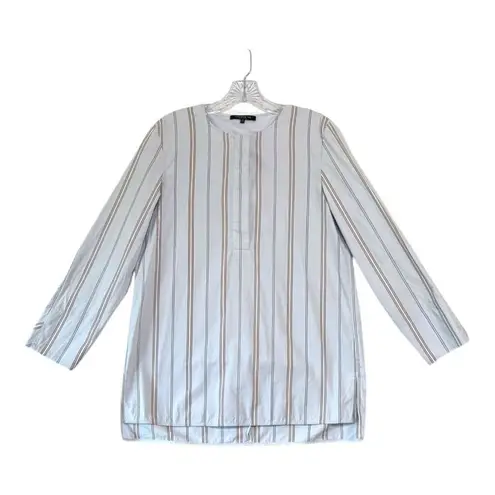 Lafayette 148 NY Tilly Aerial Blue Multi StripeTunic Top size Small MSRP $495