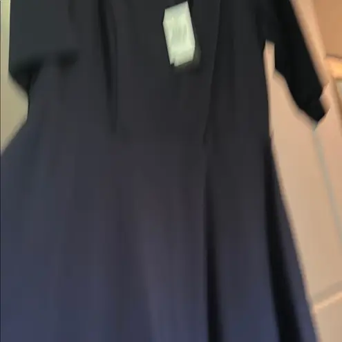 City Chic Black A-Line Midi Dress Scoop Neck