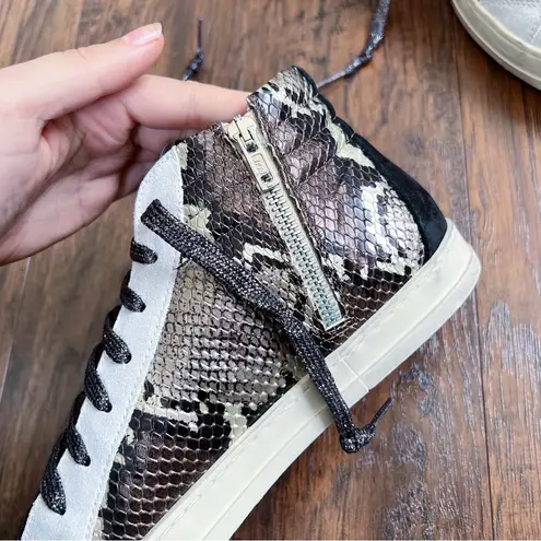 P448 • Skate Snakeskin Print High Top Sneaker Python Brown lace up glitter snake