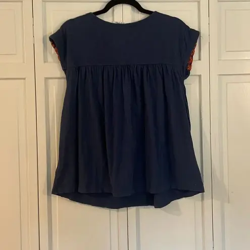 Artisan NY embroidered beaded boho blouse M