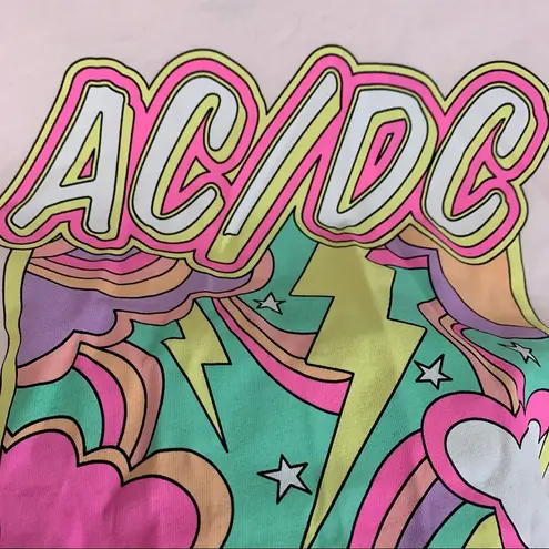 Ac/Dc NEW cropped colorful graphic women’s top Size XLarge