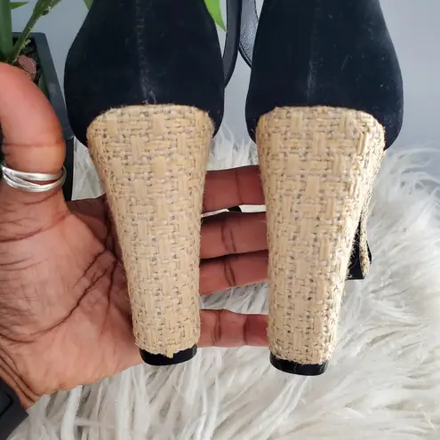 Shoe Republic LA Black Chunky Heel Open Toe Strappy Sandals Size 7.5