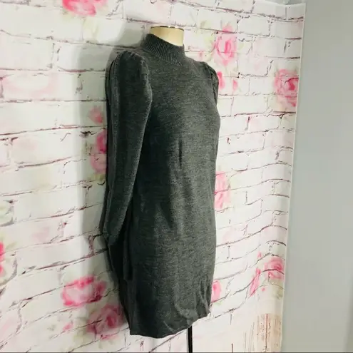 WAYF Lola Puff Sleeve light gray Sweater Dress