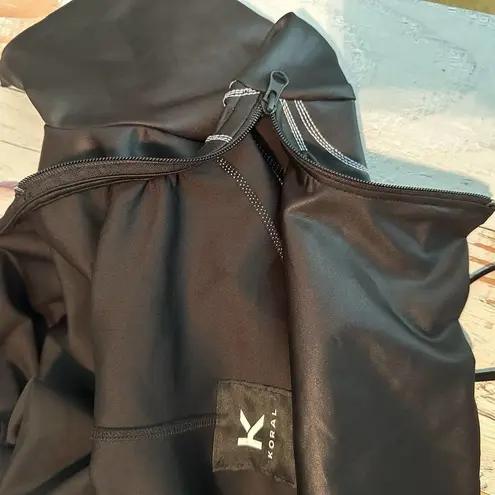 Koral Alpas Scuba Hooded Sweatshirt by Ilana Kugel Black Size Small