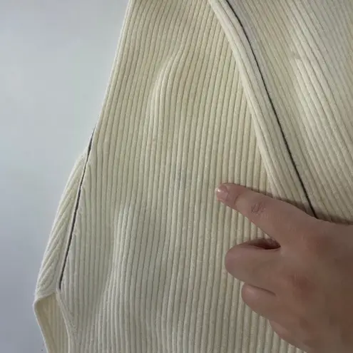 Love, Whit by Whitney Port Sweater Womens X Small Cream Crisscross Ribbed Knit Size XS