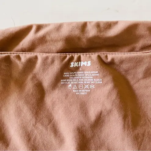 SKIMS Fits Everybody Strapless Bandeau Bra Sienna Brown Size L Seamless Stretch