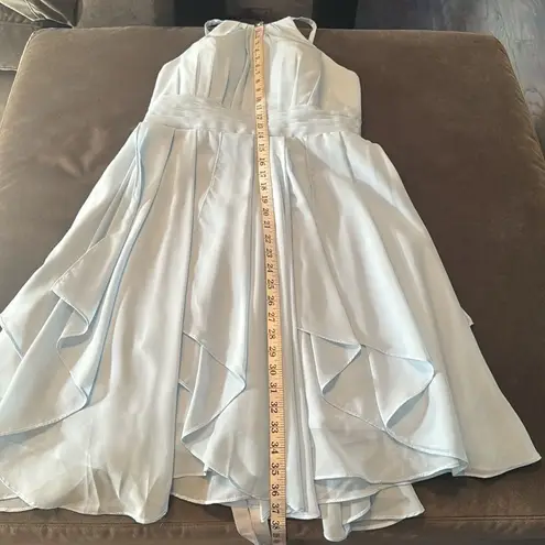 Women’s Short Pale Blue Homecoming Party Halter Dress Corset Back Size 8 **READ