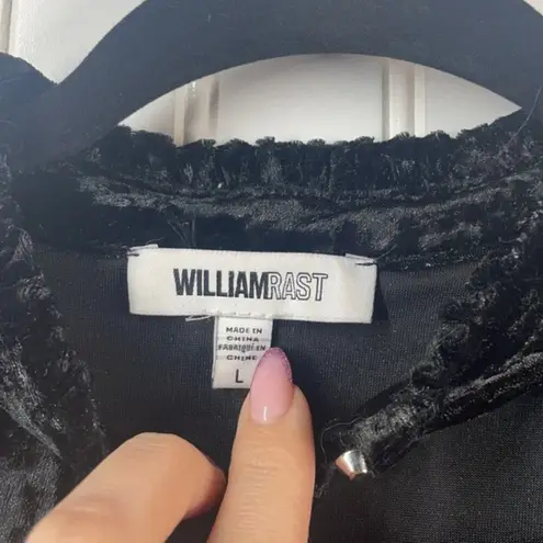William Rast Womens Velvet Ramsey Choker Ruffled Neckline Peasant Top Size Large