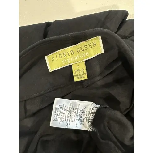 Sigrid Olsen Pants Womens Small Black Faux Suede Pull On Elastic Waist Travel - Image 3