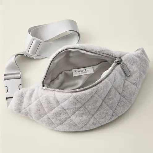 Garnet Hill Cashmere Belt Bag in Heathered Gray w/ Silk Lining NWT Great Gift!