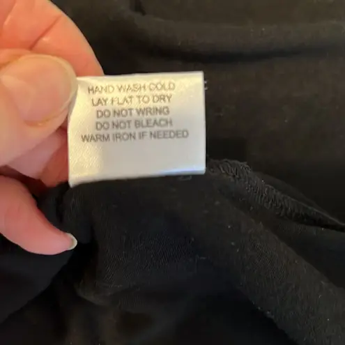 Belliniâsize SÂ black tunic with silverâembellishmentsâdrapeyâsharkâbitâhemâEUC Black