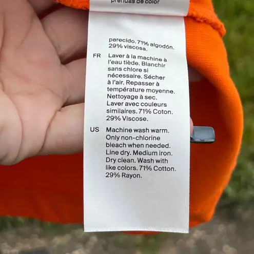 COS  Bell Sleeve Organic Cotton Jersey Long Sleeve Top in Orange Size XS - Image 6