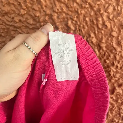 Women’s 100% Linen Pants Hot Pink Size Small