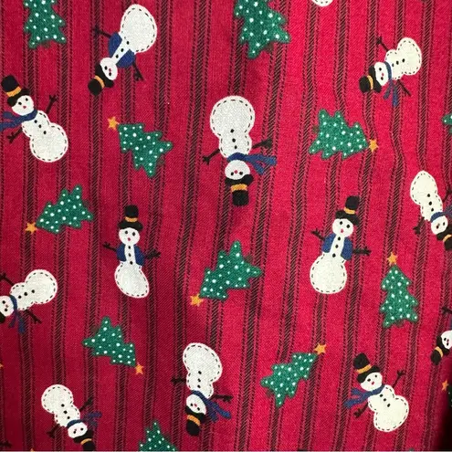 Handmade Snowman Santa Christmas Appliqué Button Embellished Reversible Country Vest 1X