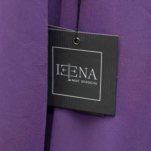 Mac Duggal . Purple One Shoulder Flowy Chiffon Mini Dress.