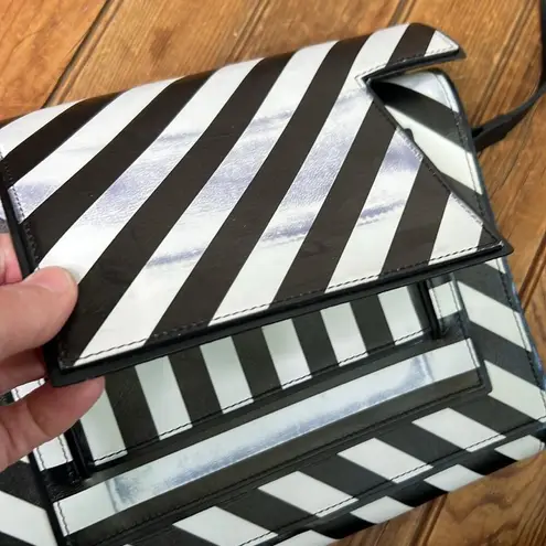 Women’s Pierre Hardy black and white striped leather envelope crossbody bag rare