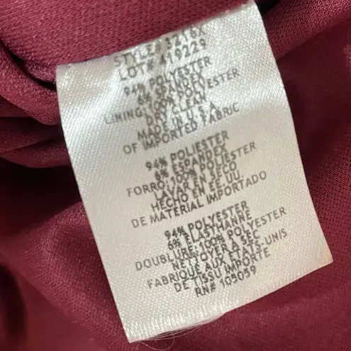 XScape Tulip Hem Sleeveless Crepe Gown Maroon Burgundy Women’s Sz 6