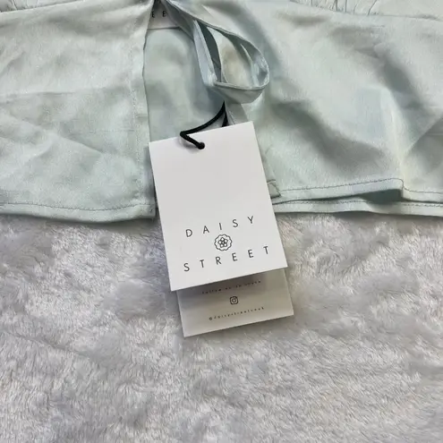 Daisy Street Urban Outfitters Satin Tie Front Cami Crop Top Women's Size XL Blue