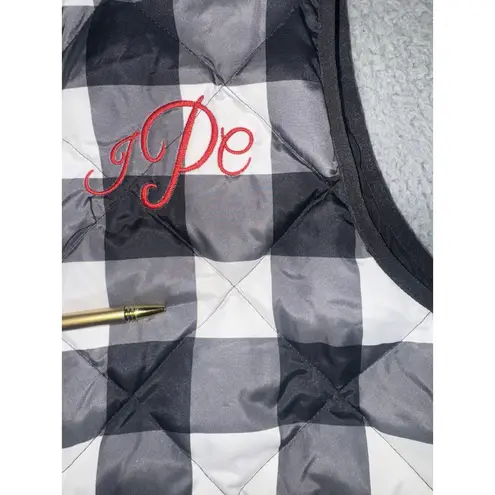 Woolrich Vest Women Large Duck Down Plaid Quilted Puffer Full Zip Classic