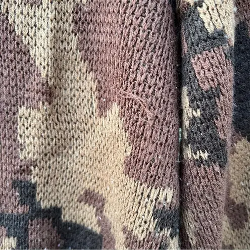 Vintage 80s Black Sheep Leader in the Field brown camo knit crewneck sweater Size M