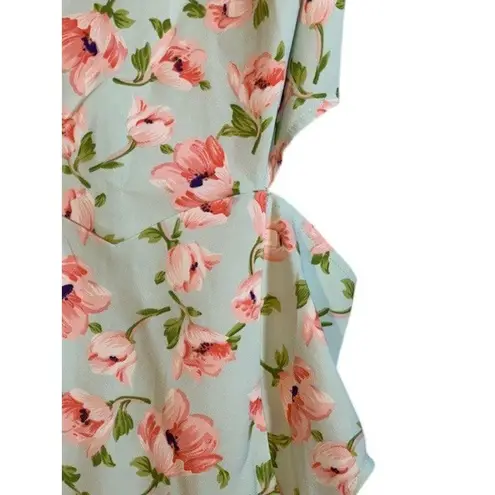 Day & Night Baby Blue Pink Floral Cut Out Sleeveless Dress Women Sz Med