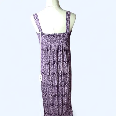 Fresh Produce Purple Maxi Dress Sleeveless Floral Sun Dress Long Casual Summer Dress