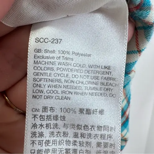 Marmot  Blue Green Flannel Button Up Camping‎ Hiking Outdoors Women's Size Large