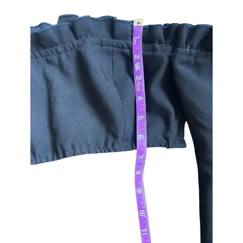 Majorelle  Shanti Top Black Off The Shoulder Ruffled Crop Bell Sleeve XS