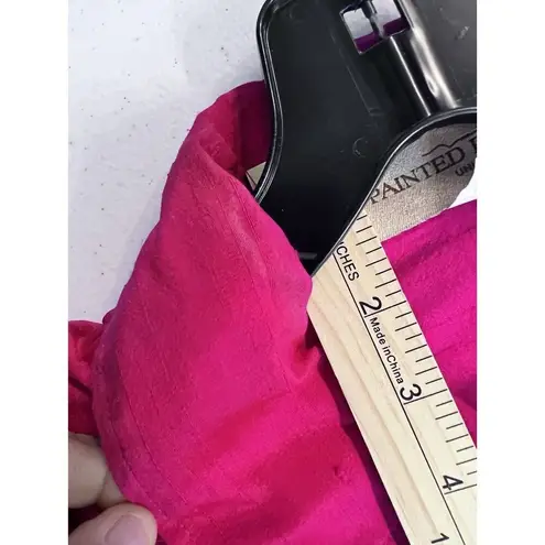 Vintage Painted Pony Jacket Womens Medium Hot Pink Shiny 100%Silk Artsy Career