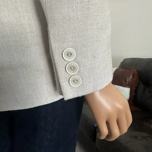 Pendleton Vtg Linen Mix Blazer Jacket 6 Beige Country Western Office Capsule USA