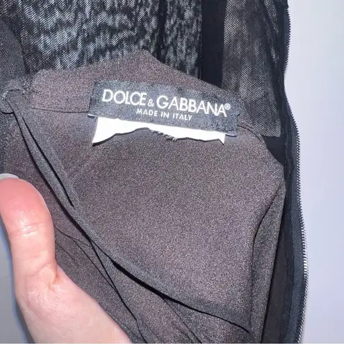 Dolce & Gabbana Black Silk Sparkly Sheer Satin Skirt Mini Dress