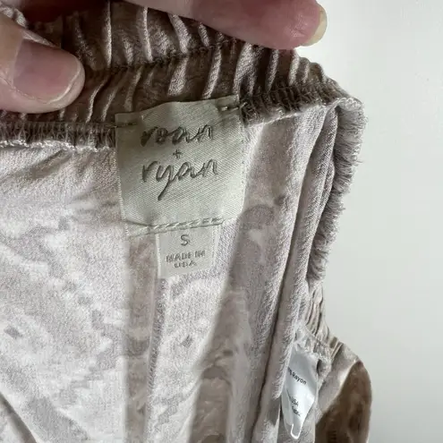 Evereve Roan + Ryan Cora Beach Split Baggy Boho Pants Womens Small Taupe Beige