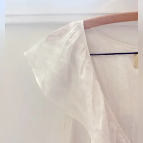 Elizabeth and James White Ruffle Sleeveless Blouse Women’s Small Boho Romantic