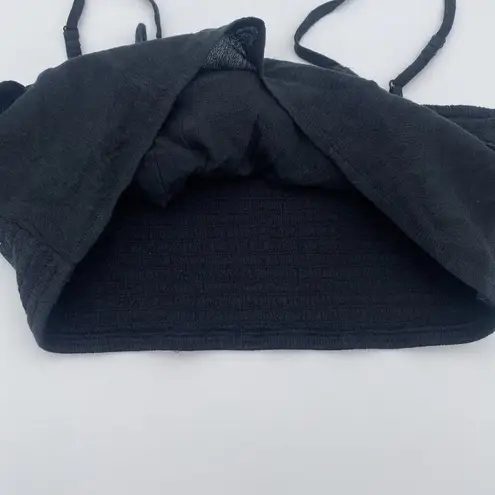 Aerie  Black Tie Front Twist Cotton Tank Top Summer Size Large