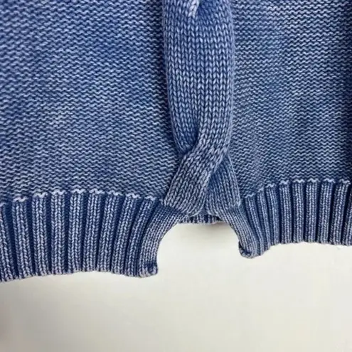 FATE. by LFD Garment Dyed Caged Neckline Sweater Blue Fall Size Medium M EUC