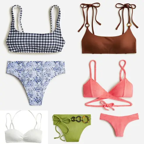J.Crew Bikini Tops/Bottoms Bundle of 7 Assorted Styles & Colors size 2X/3X NWT