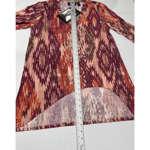 Attitudes by Renee Regular Global Illusions Casknit Tunic Womens XXSP Multicolor Orange Size undefined