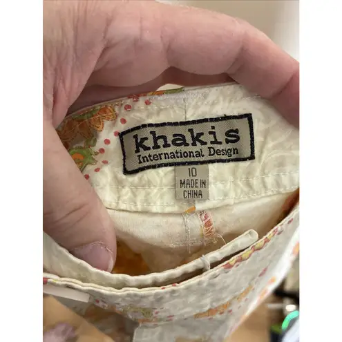 VTG Khakis International Design Capri Crop Pants Size 10 Missing interior button Orange