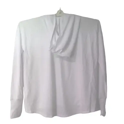 Calvin Klein Jeans Women's Hoodie CK Logo Crop Top Sweatshirt White Size Small