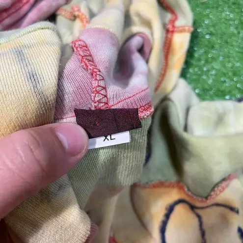 Vtg Y2K Peace Sign Hippie Bell Sleeve Baggy Lightweight Jacket Tie