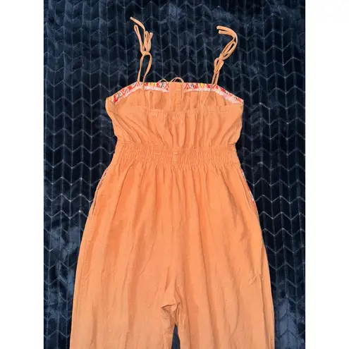 Free People  Women's CORAL ROSALYN‎ JUMPSUIT No Belt Boho Size 4