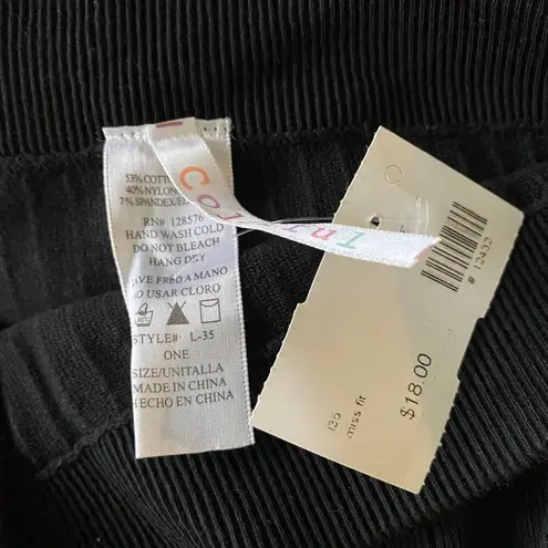 Colorful sz ONE SIZE black thermal thick legging NWT