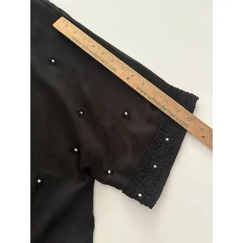 Ulla Popken Kimono Duster Womens 20/22 Black Lace Beaded Sheer Whimsigoth Size undefined