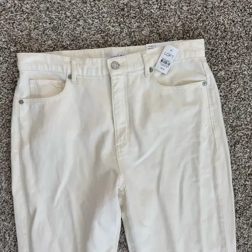 Loft  NWT High Rise Full length Straight Jeans In Popcorn Size 28